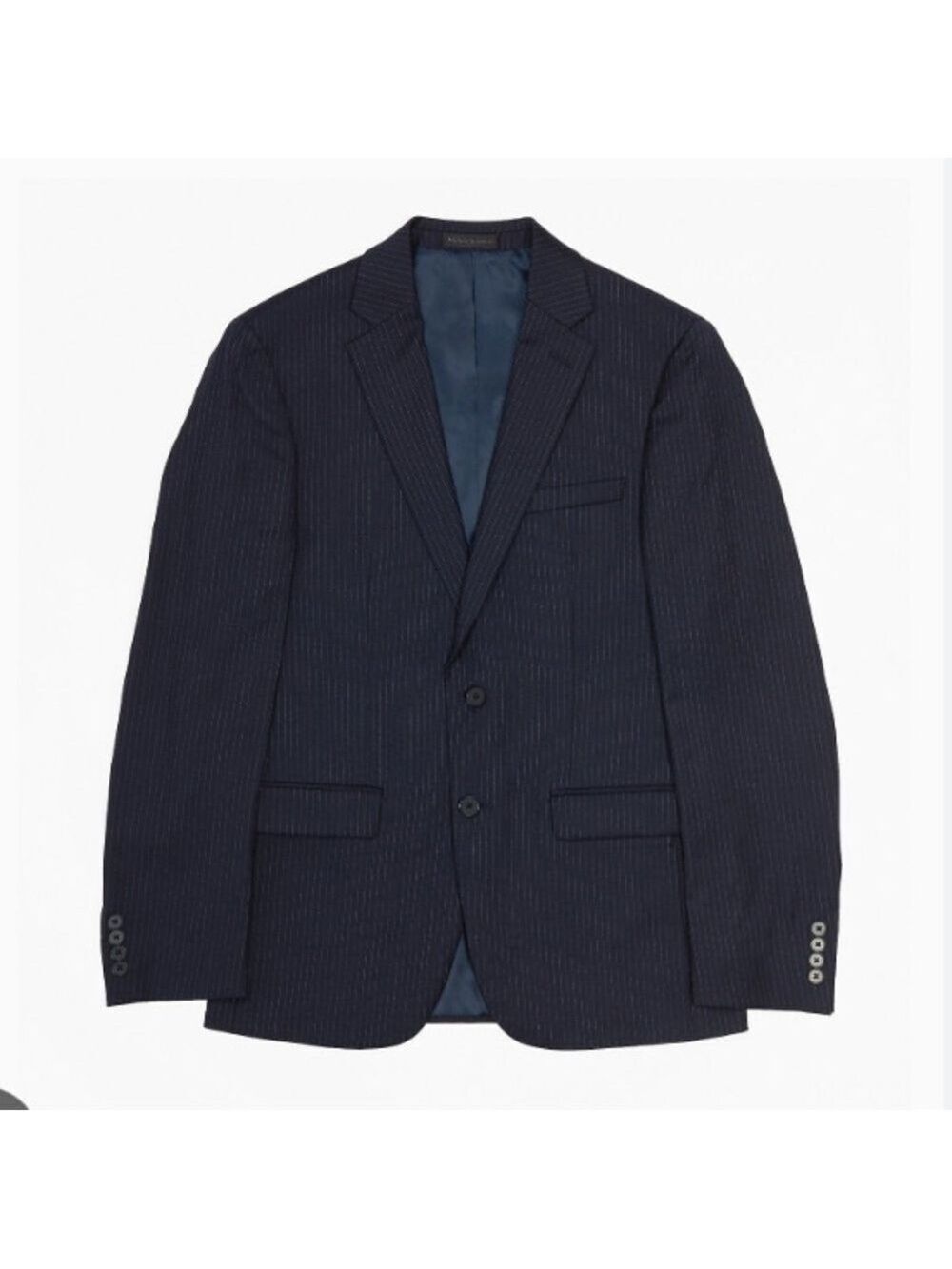 KENNETH COLE Blazer. Navy pinstriped pattern.